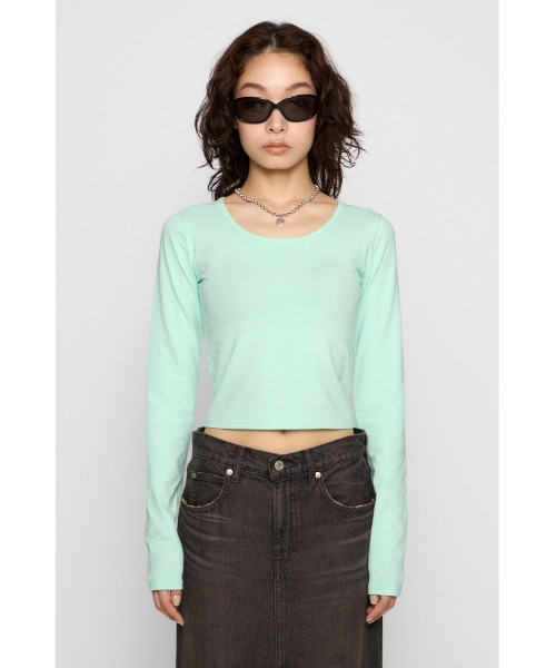 LAGUA GEM(ラグアジェム)の「BASIC USE ロングスリーブTシャツ(Tシャツ/カットソー・レディース・ブラック系その他2/杢グレー/ミント/ブラック/イエロー・FREE)」の6枚目の写真