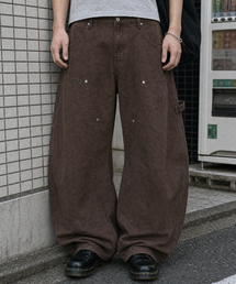 ANOLORCODE（アノローコード）の「カーブドカーペンターデニムパンツ（ブラウン）（デニムパンツ）」