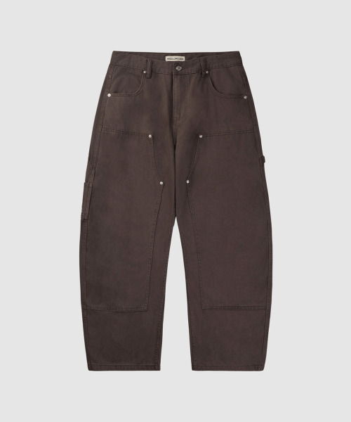 ANOLORCODE(アノローコード)の「カーブドカーペンターデニムパンツ(ブラウン)(デニムパンツ・レディース・その他・SMALL/MEDIUM/LARGE)」の2枚目の写真