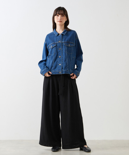LOGEMENT DE CLAIRE（ロジュモンドクレール）の「テンセルコットンデニムジャケット（デニムジャケット・レディース・インディゴブルー/ワンウォッシュ/グレイッシュベージュ・FREE）」の7枚目の写真