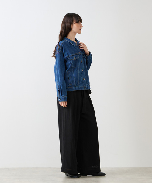 LOGEMENT DE CLAIRE（ロジュモンドクレール）の「テンセルコットンデニムジャケット（デニムジャケット・レディース・インディゴブルー/ワンウォッシュ/グレイッシュベージュ・FREE）」の9枚目の写真