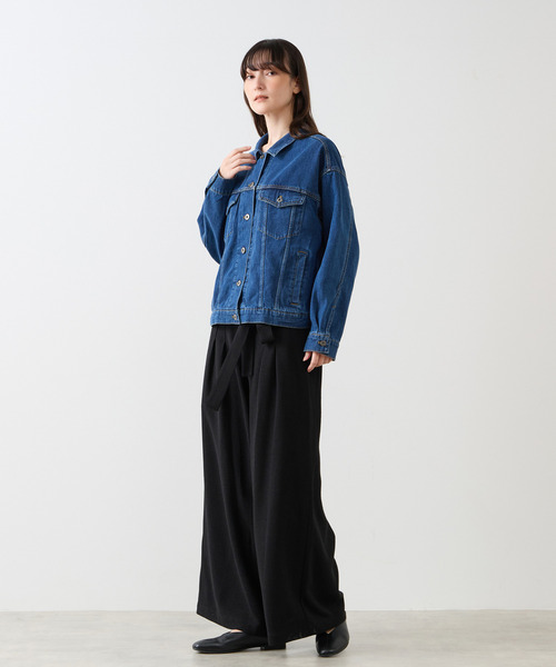 LOGEMENT DE CLAIRE（ロジュモンドクレール）の「テンセルコットンデニムジャケット（デニムジャケット・レディース・インディゴブルー/ワンウォッシュ/グレイッシュベージュ・FREE）」の12枚目の写真