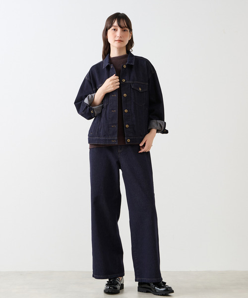 LOGEMENT DE CLAIRE（ロジュモンドクレール）の「テンセルコットンデニムジャケット（デニムジャケット・レディース・インディゴブルー/ワンウォッシュ/グレイッシュベージュ・FREE）」の15枚目の写真