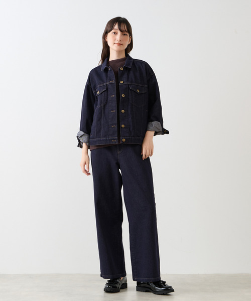 LOGEMENT DE CLAIRE（ロジュモンドクレール）の「テンセルコットンデニムジャケット（デニムジャケット・レディース・インディゴブルー/ワンウォッシュ/グレイッシュベージュ・FREE）」の16枚目の写真