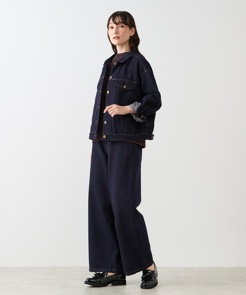 LOGEMENT DE CLAIRE（ロジュモンドクレール）の「テンセルコットンデニムジャケット（デニムジャケット・レディース・インディゴブルー/ワンウォッシュ/グレイッシュベージュ・FREE）」の19枚目の写真
