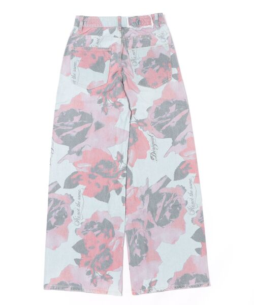 Desigual(デシグアル)の「Floral print wide-leg jeans / フローラルプリントワイドレッグジーンズ(デニムパンツ・レディース・ブルー・38/36/40/44/42/34)」の3枚目の写真