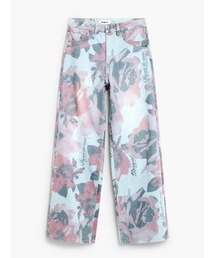 Floral print wide-leg jeans / フローラルプリントワイドレッグジーンズ