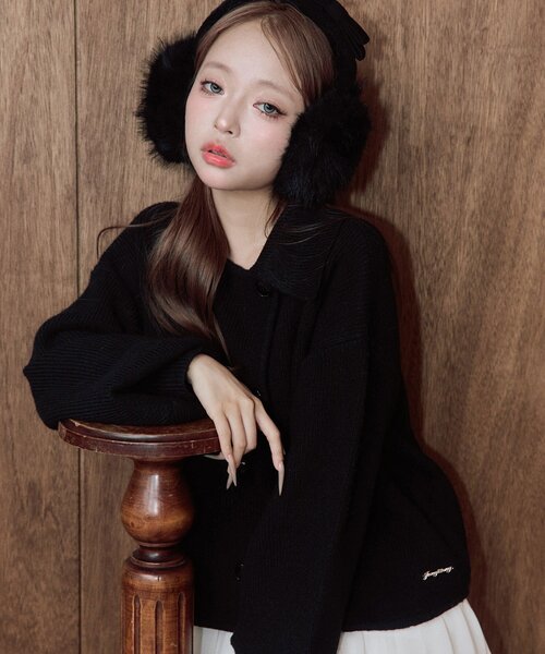 OLIVE des OLIVE(オリーブデオリーブ)の「ダブルボタンニット(ニット/セーター・レディース・ブラック/ボルドー/オフホワイト・FREE)」の16枚目の写真