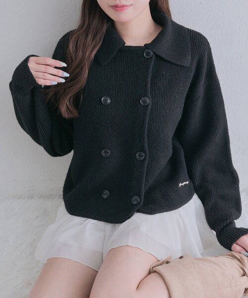 OLIVE des OLIVE(オリーブデオリーブ)の「ダブルボタンニット(ニット/セーター・レディース・ブラック/ボルドー/オフホワイト・FREE)」の20枚目の写真