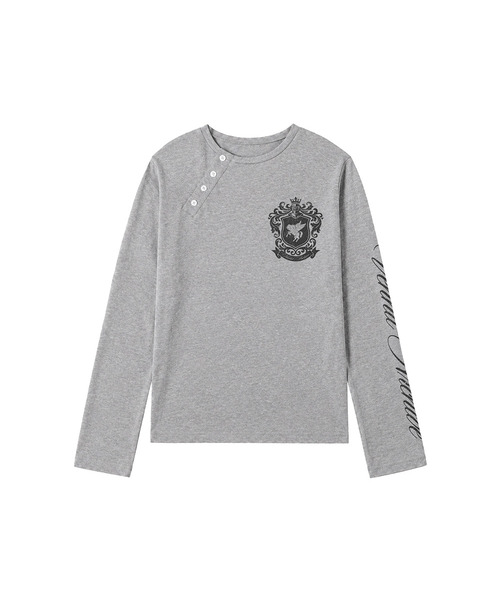 VENHIT（ベンヒット）の「CROWNED PEGASUS アンバランスロングスリーブ（Tシャツ/カットソー・レディース・グレー/ホワイト/ブラック・LARGE/MEDIUM）」の3枚目の写真