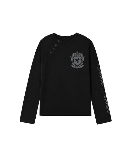 VENHIT（ベンヒット）の「CROWNED PEGASUS アンバランスロングスリーブ（Tシャツ/カットソー・レディース・グレー/ホワイト/ブラック・LARGE/MEDIUM）」の2枚目の写真