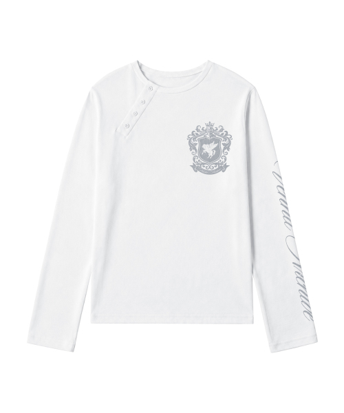 VENHIT（ベンヒット）の「CROWNED PEGASUS アンバランスロングスリーブ（Tシャツ/カットソー・レディース・グレー/ホワイト/ブラック・LARGE/MEDIUM）」の5枚目の写真