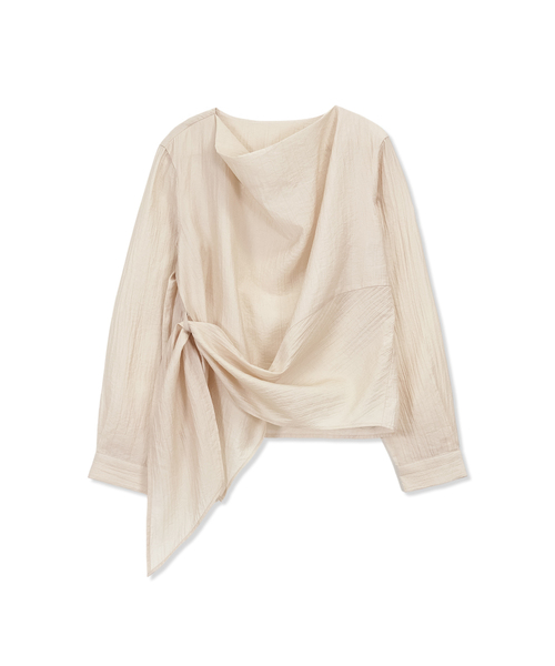 Yuje(ユジェ)の「COWL NECK BLOUSE 001 (3color)(シャツ/ブラウス・レディース・ホワイト/ブラック/ピンクベージュ・FREE)」の3枚目の写真