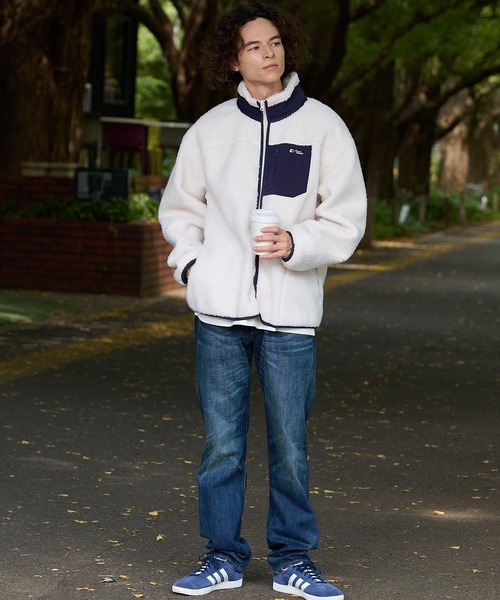 ragged mountain(ラギットマウンテン)の「【RAGGED MOUNTAIN/ラギットマウンテン】【特殊な防風フィルムが冬の冷たい風をしっかりシャットアウト】GRAFTON 防風ボアブルゾン スタンドカラー 防風フィルム 防寒 タウンユース アウトドア ユニセックス(ブルゾン・メンズ・ブラック/ベージュ/アイボリー・MEDIUM/LARGE/X-LARGE)」の19枚目の写真