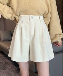 タック入りコーデュロイハーフパンツ
