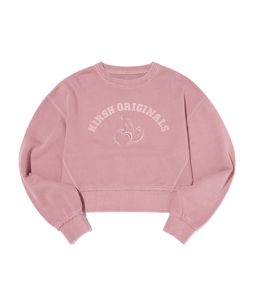 KIRSH（キルシー）の「ピグメントダイングアーチチェリークロップスウェットシャツ[ピンク]（スウェット・レディース・その他・1）」の2枚目の写真