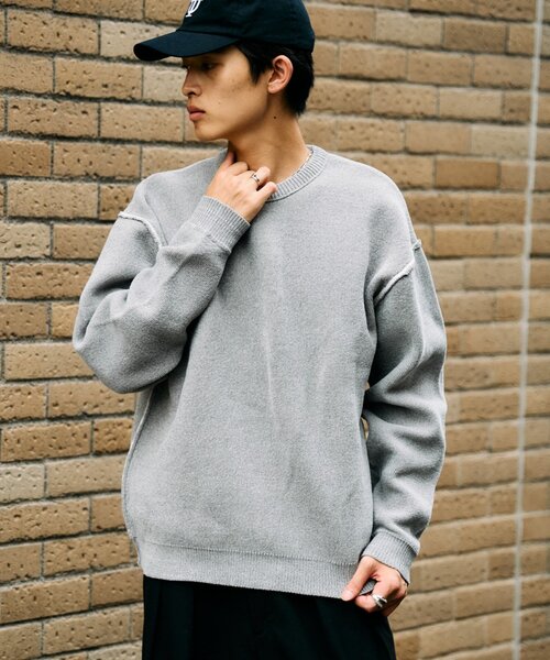 CIAOPANIC TYPY(チャオパニックティピー)の「【UNISEX】アウトリンキングモールニット/WEB限定カラーあり(ニット/セーター・メンズ・チャコールグレー/ブラウン/グレー/レッド/オフホワイト/ピンク/オレンジ・SMALL/MEDIUM/LARGE)」の3枚目の写真