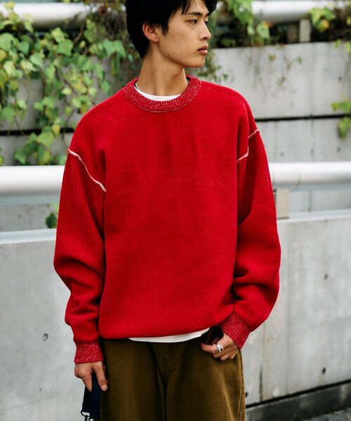 CIAOPANIC TYPY(チャオパニックティピー)の「【UNISEX】アウトリンキングモールニット/WEB限定カラーあり(ニット/セーター・メンズ・チャコールグレー/ブラウン/グレー/レッド/オフホワイト/ピンク/オレンジ・SMALL/MEDIUM/LARGE)」の6枚目の写真