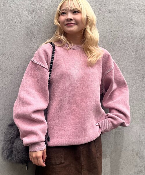 CIAOPANIC TYPY(チャオパニックティピー)の「【UNISEX】アウトリンキングモールニット/WEB限定カラーあり(ニット/セーター・メンズ・チャコールグレー/ブラウン/グレー/レッド/オフホワイト/ピンク/オレンジ・SMALL/MEDIUM/LARGE)」の5枚目の写真