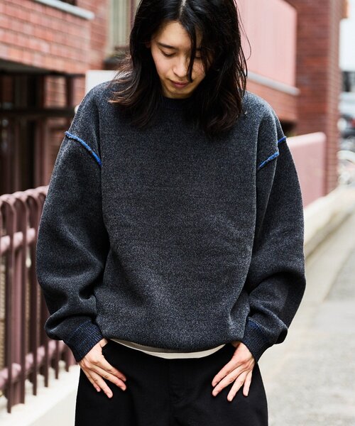 CIAOPANIC TYPY(チャオパニックティピー)の「【UNISEX】アウトリンキングモールニット/WEB限定カラーあり(ニット/セーター・メンズ・チャコールグレー/ブラウン/グレー/レッド/オフホワイト/ピンク/オレンジ・SMALL/MEDIUM/LARGE)」の2枚目の写真
