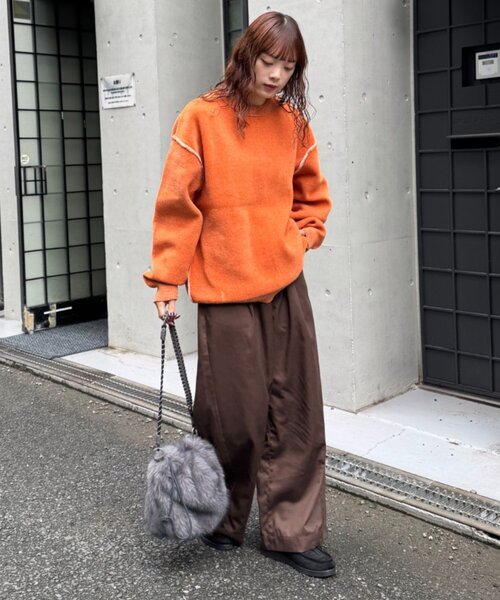 CIAOPANIC TYPY(チャオパニックティピー)の「【UNISEX】アウトリンキングモールニット/WEB限定カラーあり(ニット/セーター・メンズ・チャコールグレー/ブラウン/グレー/レッド/オフホワイト/ピンク/オレンジ・SMALL/MEDIUM/LARGE)」の21枚目の写真