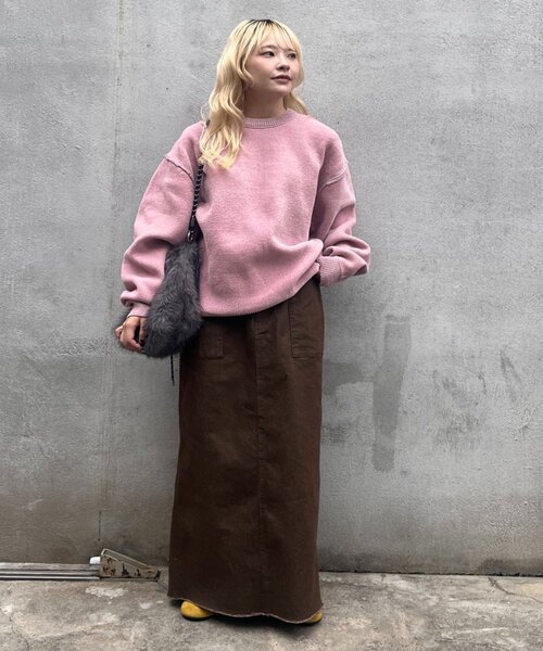 CIAOPANIC TYPY(チャオパニックティピー)の「【UNISEX】アウトリンキングモールニット/WEB限定カラーあり(ニット/セーター・メンズ・チャコールグレー/ブラウン/グレー/レッド/オフホワイト/ピンク/オレンジ・SMALL/MEDIUM/LARGE)」の15枚目の写真