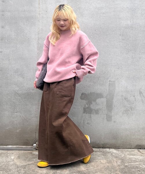 CIAOPANIC TYPY(チャオパニックティピー)の「【UNISEX】アウトリンキングモールニット/WEB限定カラーあり(ニット/セーター・メンズ・チャコールグレー/ブラウン/グレー/レッド/オフホワイト/ピンク/オレンジ・SMALL/MEDIUM/LARGE)」の16枚目の写真