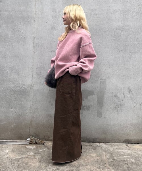 CIAOPANIC TYPY(チャオパニックティピー)の「【UNISEX】アウトリンキングモールニット/WEB限定カラーあり(ニット/セーター・メンズ・チャコールグレー/ブラウン/グレー/レッド/オフホワイト/ピンク/オレンジ・SMALL/MEDIUM/LARGE)」の8枚目の写真