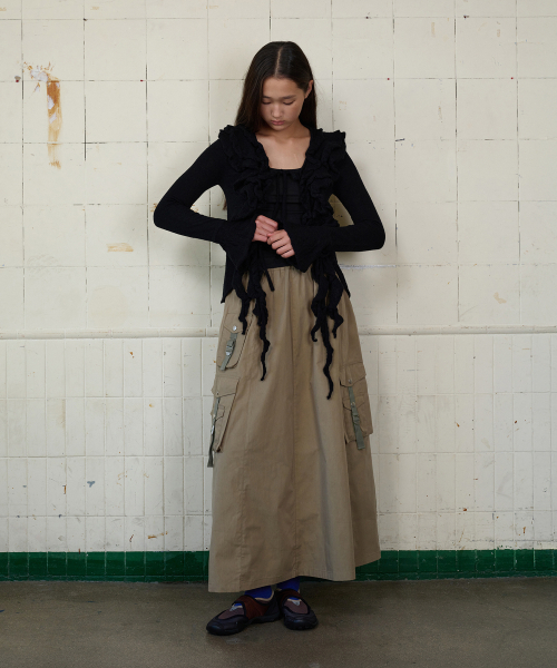 MOODBETTER（ムード ベター）の「FLARED WORK SKIRT KHAKI（スカート・レディース・その他・FREE）」の3枚目の写真