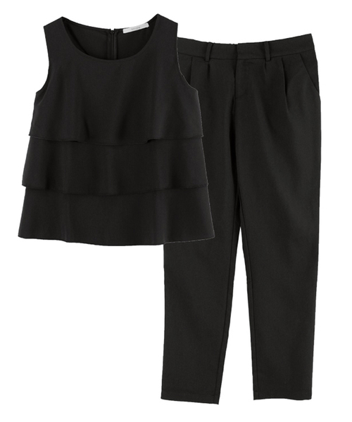 titivate（ティティベイト）の「3段ﾌﾘﾙｾｯﾄｱｯﾌﾟ（サロペット/オーバーオール・レディース・グレー/ブラック・L/M）」の7枚目の写真