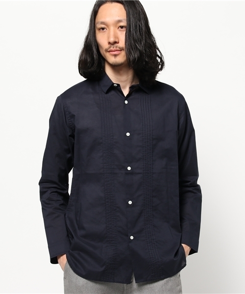 AMERICAN RAG CIE（アメリカンラグシー）の「AMERICAN RAG CIE ローンピンタックシャツ / 107-GTR-M161-SH051（シャツ/ブラウス・メンズ・ネイビー/ライトピンク・1/2）」の8枚目の写真