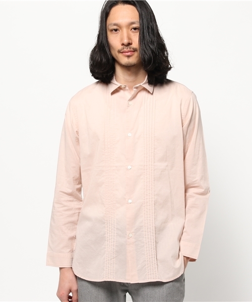 AMERICAN RAG CIE（アメリカンラグシー）の「AMERICAN RAG CIE ローンピンタックシャツ / 107-GTR-M161-SH051（シャツ/ブラウス・メンズ・ネイビー/ライトピンク・1/2）」の9枚目の写真