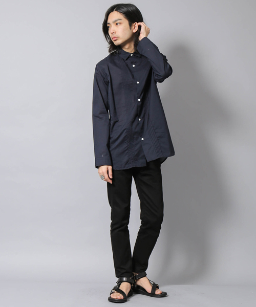 AMERICAN RAG CIE（アメリカンラグシー）の「AMERICAN RAG CIE ローンピンタックシャツ / 107-GTR-M161-SH051（シャツ/ブラウス・メンズ・ネイビー/ライトピンク・1/2）」の10枚目の写真