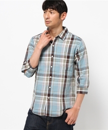 GLOBAL WORK | 【高品質素材使用】コットンフレンチリネンガラ７分袖/705422(シャツ/ブラウス)