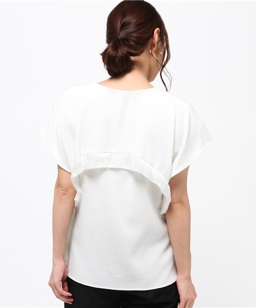 10 CROSBY DEREK LAM(テンクロスビーデレクラム)の「10CROSBY フリンジツキ F/S ブラウス◆(シャツ/ブラウス・レディース・ホワイト系その他・36/38)」の4枚目の写真