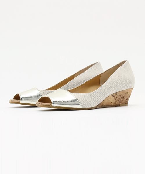 LE TALON(ルタロン)の「4cmハイショクオープントゥウエッジ◆(パンプス・レディース・ネイビー/ゴールド/ピンク・36/37/37.5/36.5/35.5)」の11枚目の写真