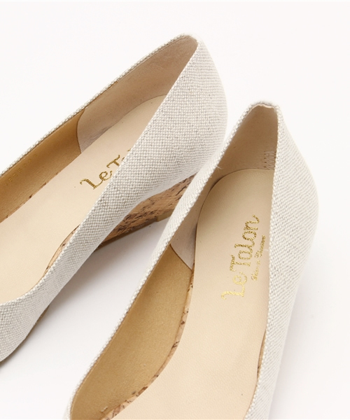 LE TALON(ルタロン)の「4cmハイショクオープントゥウエッジ◆(パンプス・レディース・ネイビー/ゴールド/ピンク・36/37/37.5/36.5/35.5)」の5枚目の写真