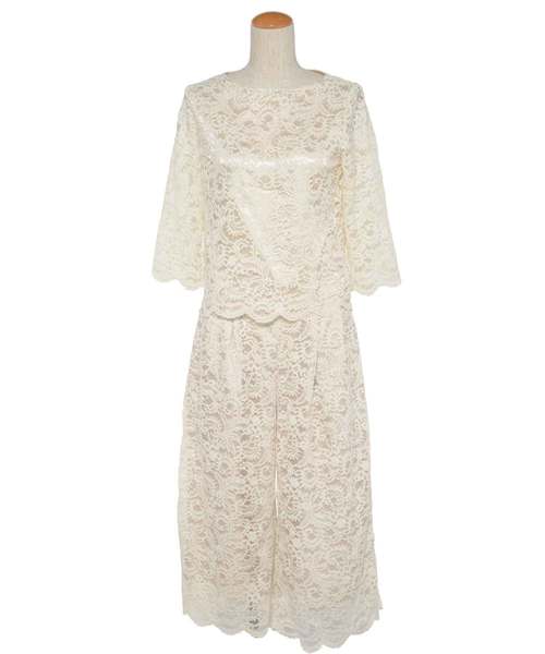 DRESS LAB（ドレスラボ）の「【結婚式/オケージョンドレス】総レーストップス＆パンツ セットアップドレス 2点セット（パンツドレス・レディース・ブラック/ネイビー/シャンパン・M/S/L）」の8枚目の写真