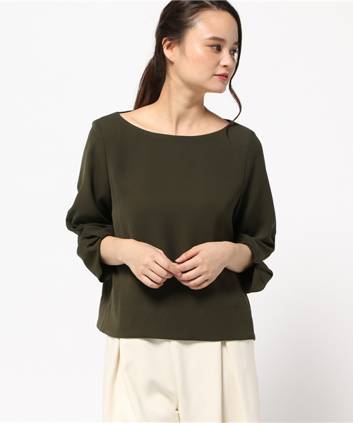 Droite lautreamont(ドロワットロートレアモン)の「袖ネジリサテンブラウス(シャツ/ブラウス・レディース・ライトカーキ/ピンク/オフホワイト・M)」の5枚目の写真