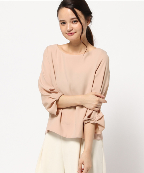 Droite lautreamont(ドロワットロートレアモン)の「袖ネジリサテンブラウス(シャツ/ブラウス・レディース・ライトカーキ/ピンク/オフホワイト・M)」の6枚目の写真