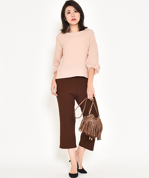 Droite lautreamont(ドロワットロートレアモン)の「袖ネジリサテンブラウス(シャツ/ブラウス・レディース・ライトカーキ/ピンク/オフホワイト・M)」の7枚目の写真