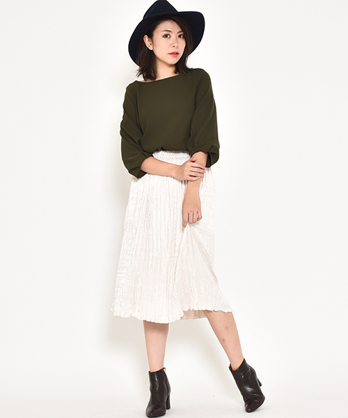 Droite lautreamont(ドロワットロートレアモン)の「袖ネジリサテンブラウス(シャツ/ブラウス・レディース・ライトカーキ/ピンク/オフホワイト・M)」の8枚目の写真