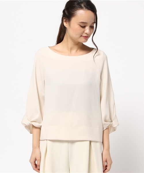 Droite lautreamont(ドロワットロートレアモン)の「袖ネジリサテンブラウス(シャツ/ブラウス・レディース・ライトカーキ/ピンク/オフホワイト・M)」の15枚目の写真