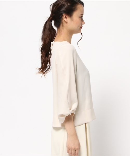 Droite lautreamont(ドロワットロートレアモン)の「袖ネジリサテンブラウス(シャツ/ブラウス・レディース・ライトカーキ/ピンク/オフホワイト・M)」の16枚目の写真