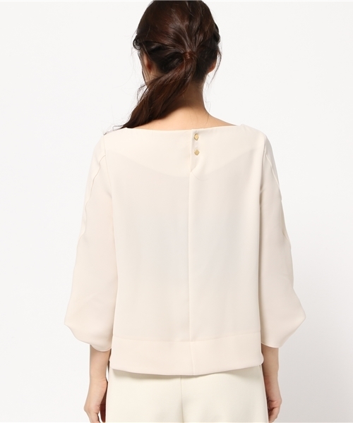 Droite lautreamont(ドロワットロートレアモン)の「袖ネジリサテンブラウス(シャツ/ブラウス・レディース・ライトカーキ/ピンク/オフホワイト・M)」の9枚目の写真