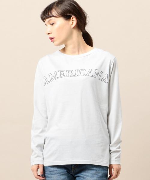 AMERICANA(アメリカーナ)の「<Americana(アメリカーナ)>ベーシック ロゴカットソー:◆(Tシャツ/カットソー・レディース・ブラック/ライトグレー/ブラウン・MEDIUM)」の3枚目の写真