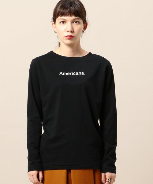 AMERICANA(アメリカーナ)の「<Americana(アメリカーナ)>ベーシック ロゴカットソー:◆(Tシャツ/カットソー・レディース・ブラック/ライトグレー/ブラウン・MEDIUM)」の5枚目の写真
