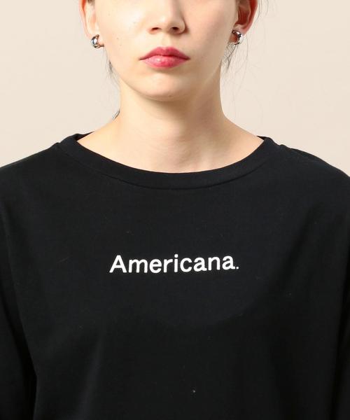 AMERICANA(アメリカーナ)の「<Americana(アメリカーナ)>ベーシック ロゴカットソー:◆(Tシャツ/カットソー・レディース・ブラック/ライトグレー/ブラウン・MEDIUM)」の11枚目の写真