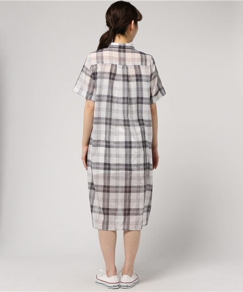 LBC（エルビーシー）の「チェックワンピース         （シャツワンピース・レディース・ブルー/ブラック・LARGE/MEDIUM）」の6枚目の写真