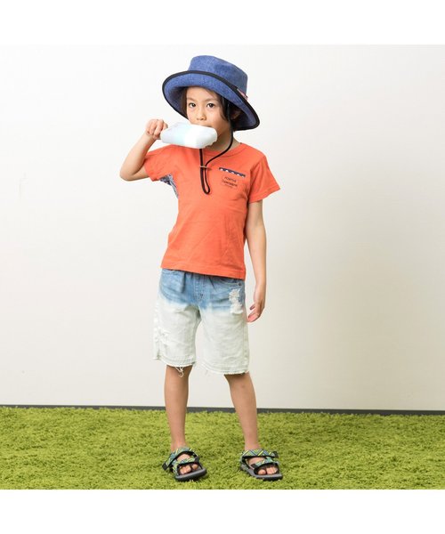 F.O.KIDS（エフオーキッズ）の「グランジデニムハーフパンツ 5分丈（デニムパンツ・キッズ・サックスブルー/ブルー・100/120/95/80/90/110/140/130）」の13枚目の写真